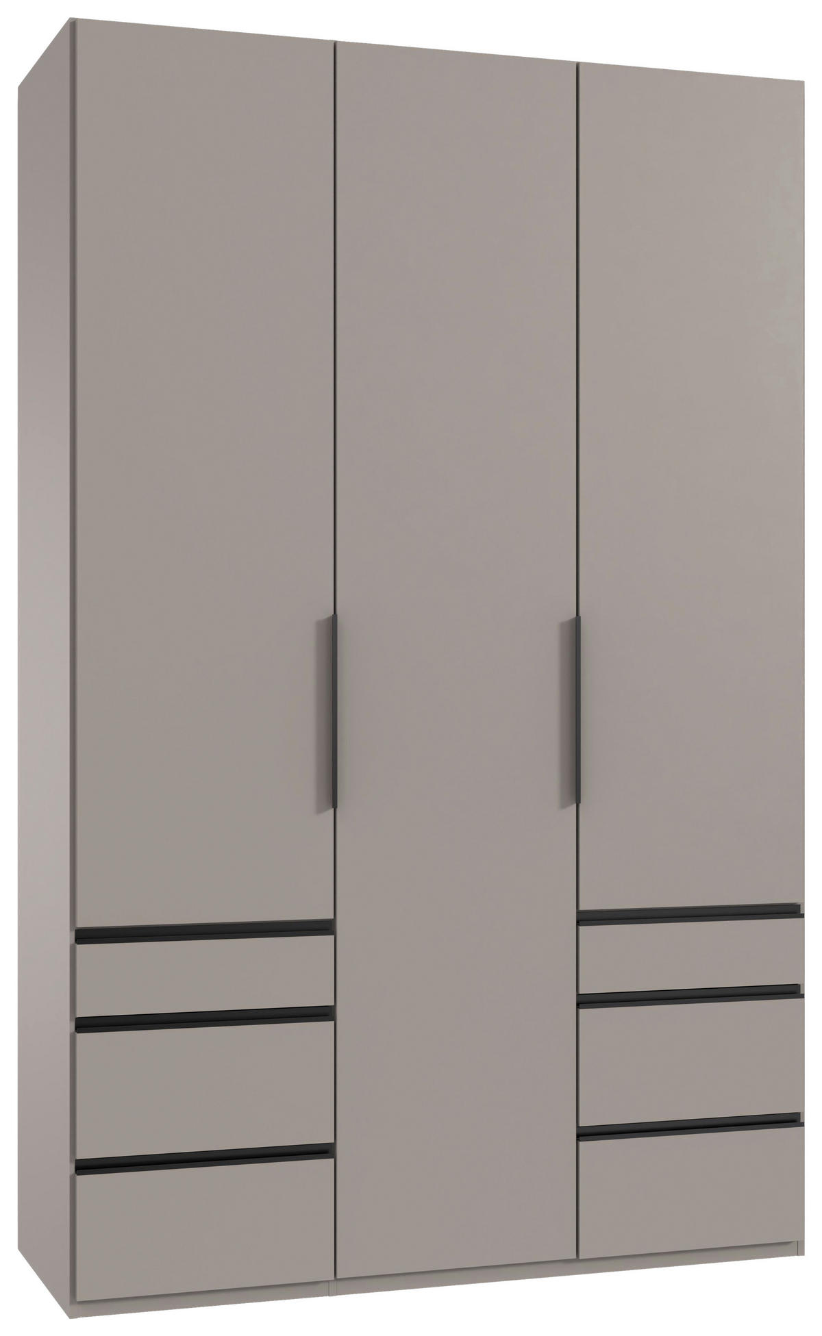 GARDEROB MED GÅNGJÄRN 150/236/58 cm 3-dörrar - sahara/svart, Modern, metall/trämaterial (150/236/58cm) - MID.YOU