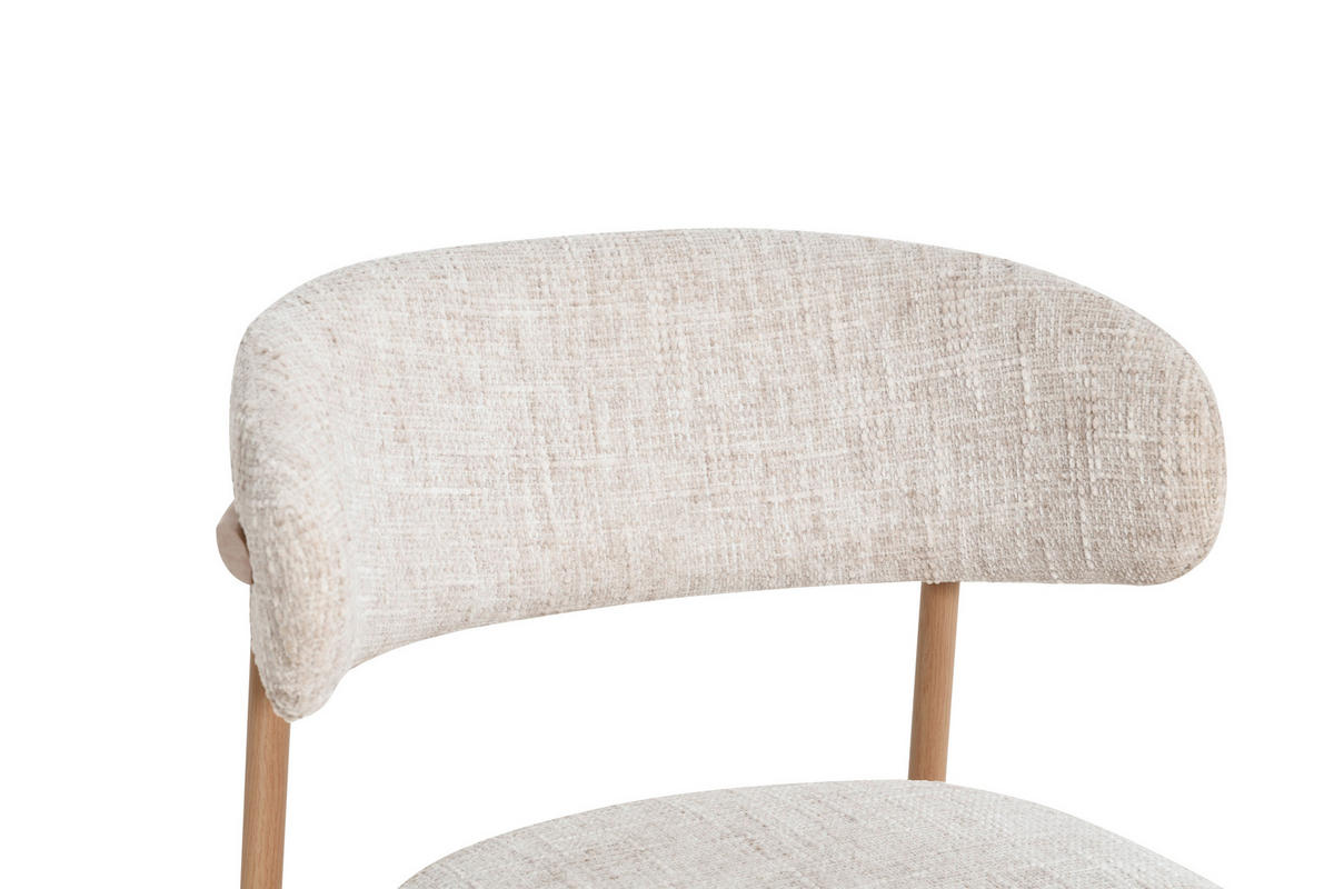 STUHL  in Eisen Leinenoptik Holz, Metall, Textil  - Eichefarben/Beige, Basics, Holz/Textil (55/80/57cm) - Livetastic