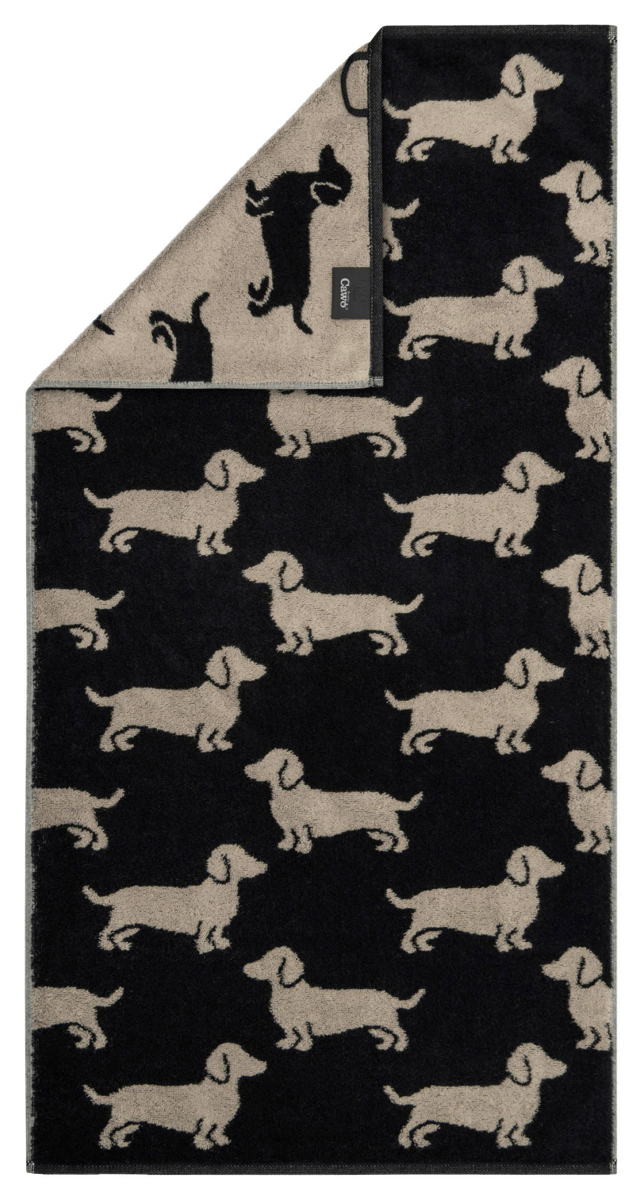 OSUŠKA DO SPRCHY, 80/150 cm, černá, béžová - černá/béžová, Basics, textil (80/150cm) - Cawoe