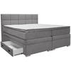 BOXSPRINGBETT 180/200 cm  in Dunkelgrau  - Dunkelgrau/Alufarben, Konventionell, Kunststoff/Textil (180/200cm) - Carryhome