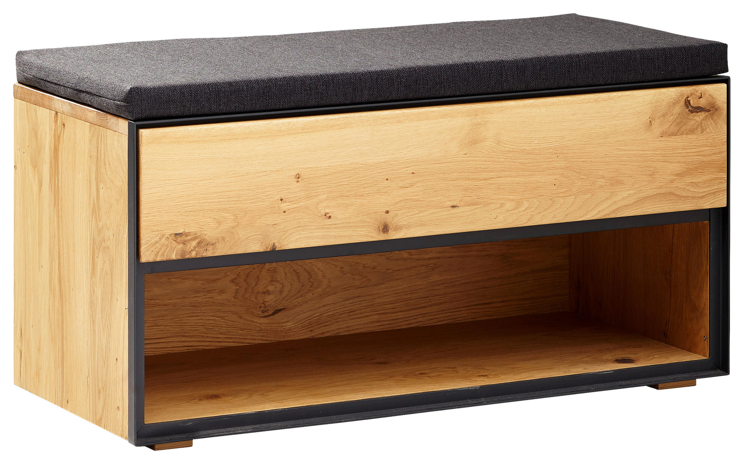 GARDEROBENBANK Wildeiche furniert, massiv, teilmassiv - Natur, Holz (85/44,8/38cm) - Linea Natura