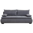 SCHLAFSOFA Diana in Webstoff, Plüsch Grau  - Schwarz/Grau, KONVENTIONELL, Textil (203/72-96/98cm) - Novel