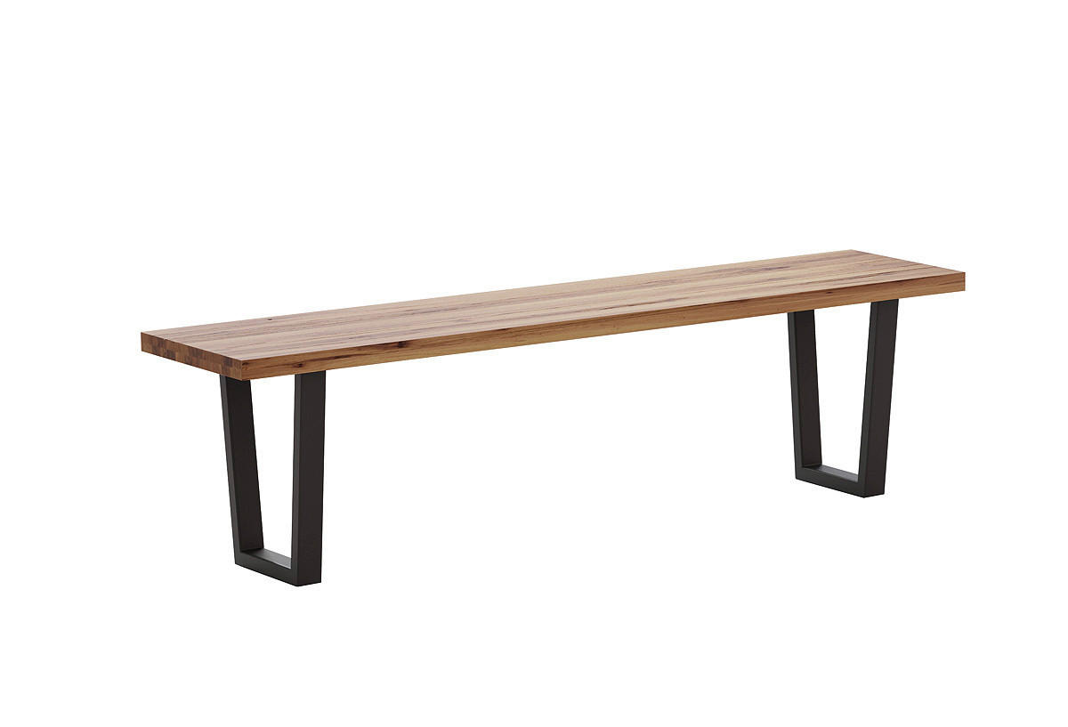 SITZBANK 220/45/40 cm  in Anthrazit, Eichefarben  - Eichefarben/Anthrazit, ROMANTIK / LANDHAUS, Holz/Metall (220/45/40cm) - Waldwelt