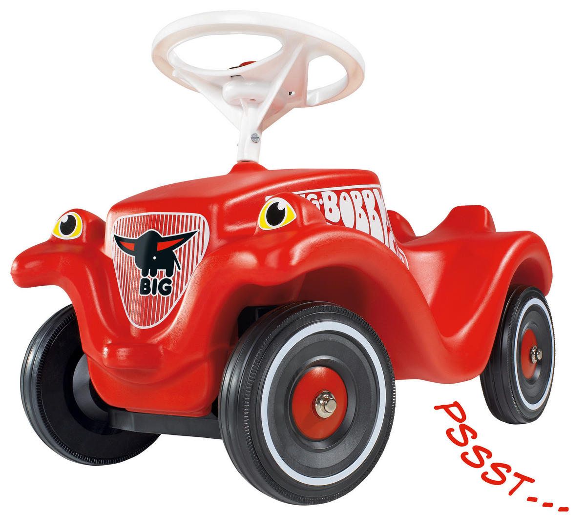 RUTSCHFAHRZEUG Bobby Car-Set inkl. Schuhschoner und Flüsterräder  - Rot/Schwarz, Basics, Kunststoff/Metall (58/30/38cm) - BIG