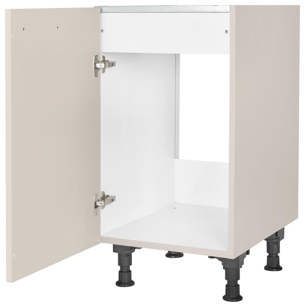 SPÜLENUNTERSCHRANK 45/87/56 cm  in Sandfarben  - Sandfarben/Schwarz, MODERN, Holzwerkstoff/Metall (45/87/56cm) - Nobilia