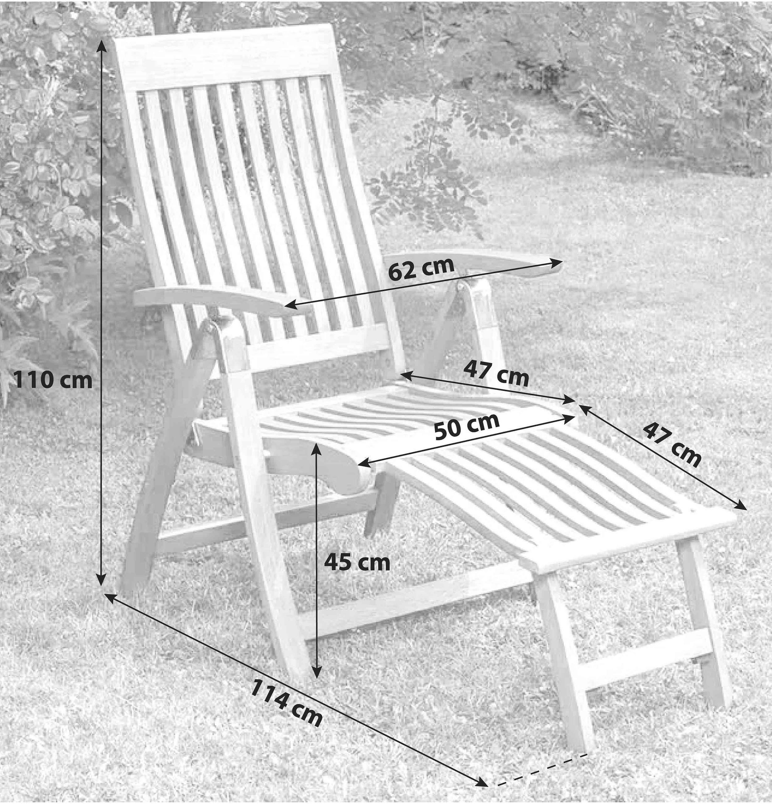 Thumbnail - Gardenson Gartenklappsessel Comodoro, Natur, Holz, Eukalyptusholz, Hartholz, X-Form, 62x110x114 cm, klappbar, Gartenmöbe...