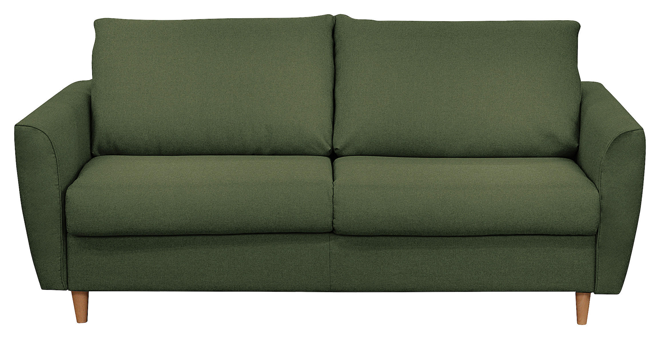 SCHLAFSOFA Flachgewebe Dunkelgrün  - Dunkelgrün/Buchefarben, Design, Holz/Textil (195/90/102cm) - Livetastic