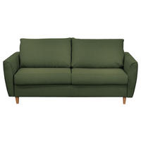 SCHLAFSOFA Flachgewebe Dunkelgrün  - Dunkelgrün/Buchefarben, Design, Holz/Textil (195/90/102cm) - Livetastic