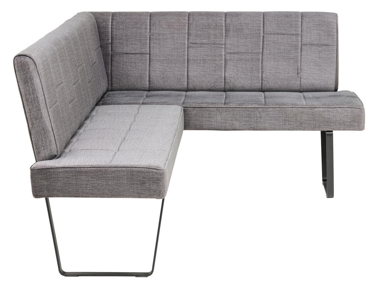 ECKBANK 190/150 cm  in Dunkelgrau  - Dunkelgrau, KONVENTIONELL, Textil/Metall (190/150cm) - MID.YOU