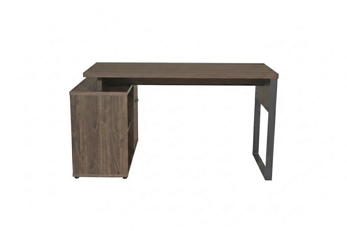 ECKSCHREIBTISCH 140/76/100 cm Walnussfarben Stauraum, seitenverkehrt montierbar, in verschiedenen Holz-Dekoren erhältlich  - Eichefarben/Anthrazit, LIFESTYLE, Holzwerkstoff/Metall (140/76/100cm) - MID.YOU