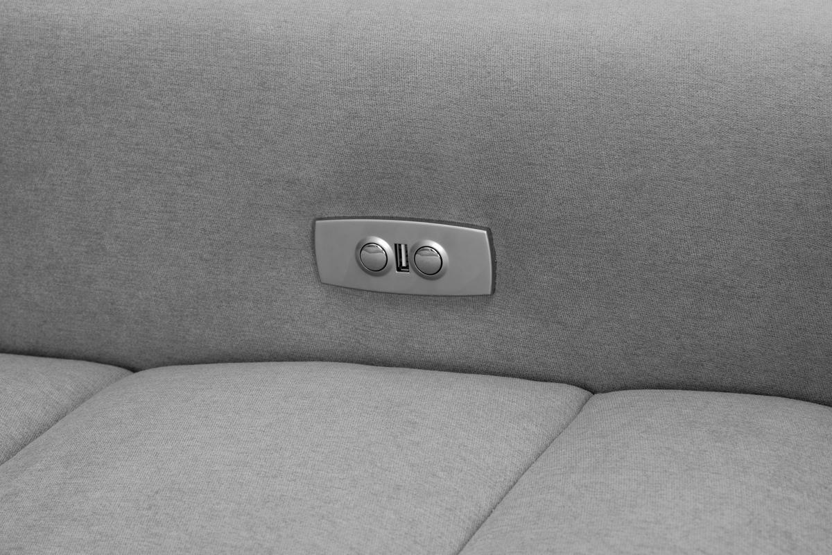 ECKSOFA in Mikrofaser Hellgrau  - Silberfarben/Hellgrau, Design, Textil/Metall (161/242cm) - Livetastic
