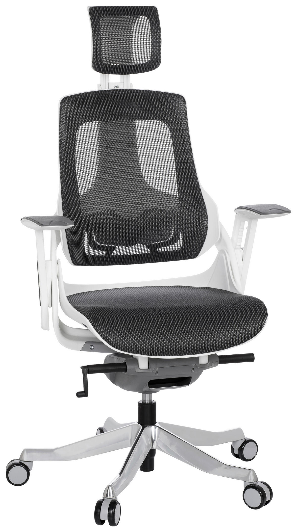 VRTLJIVI STOL umetna masa, tekstil siva, bela  - siva/bela, Moderno, kovina/umetna masa (67/116/54cm) - MID.YOU