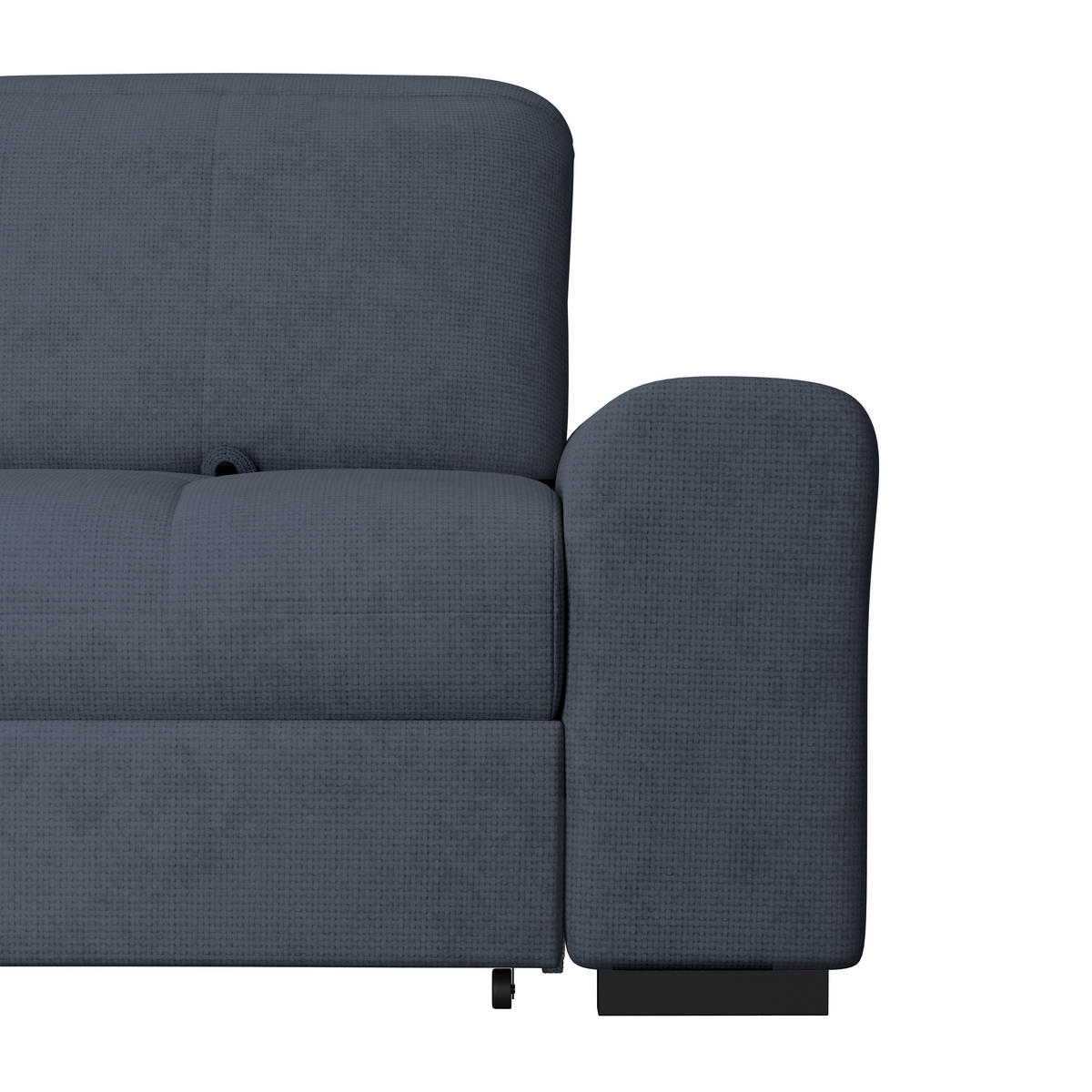 ECKSOFA Blau Chenille Rücken echt, Kopfteilverstellung  - Blau/Schwarz, KONVENTIONELL, Holz/Textil (203/286cm) - MID.YOU