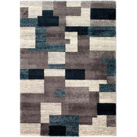 WEBTEPPICH 200/290 cm Astor Grid Grau, Petrol  - Petrol/Grau, KONVENTIONELL, Textil (200/290cm) - Novel