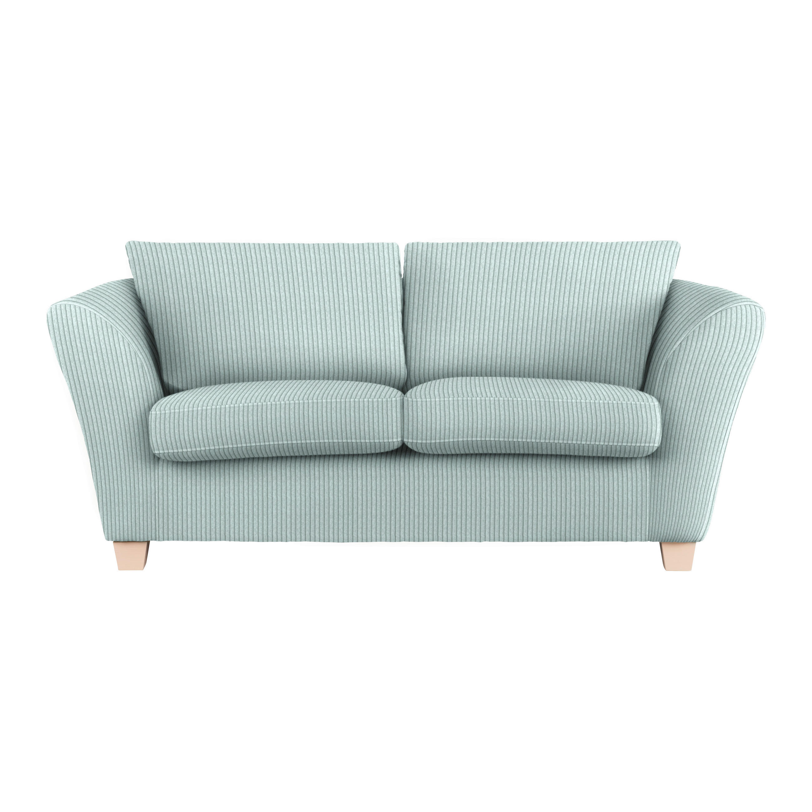 2-SITZER-SOFA in Cord Hellblau  - Naturfarben/Hellblau, Holz/Textil (190/70-85/95cm) - MID.YOU