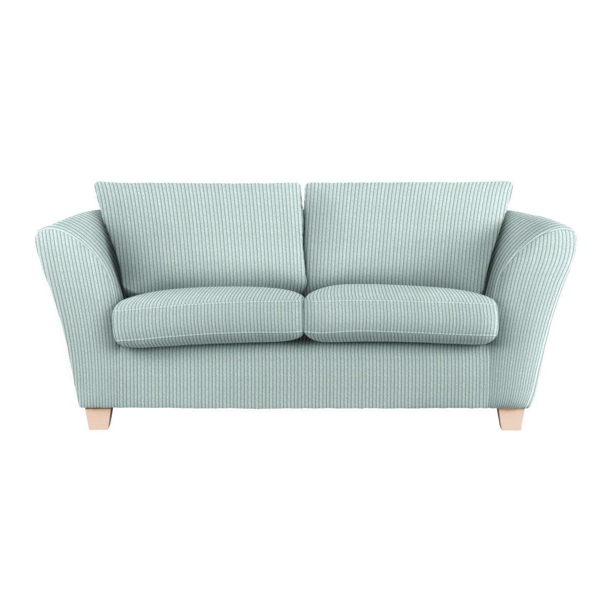 2-SITZER-SOFA in Cord Hellblau  - Naturfarben/Hellblau, Holz/Textil (190/70-85/95cm) - MID.YOU