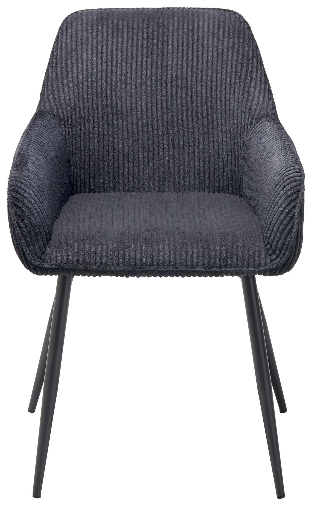 ARMLEHNSTUHL  in Eisen Cord  - Schwarz, LIFESTYLE, Textil/Metall (56/83/62cm) - MID.YOU