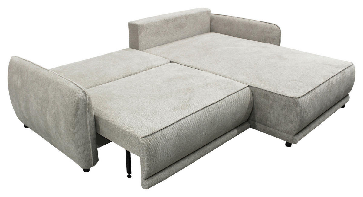 ECKSOFA  FRESH Graubraun Struktur  - Graubraun/Beige, Design, Kunststoff/Textil (264/195cm) - MID.YOU