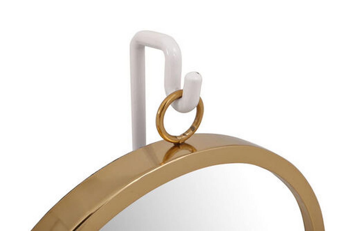 SCHMINKSPIEGEL  - Goldfarben/Weiß, LIFESTYLE, Glas/Metall (30/65/13cm) - Kayoom