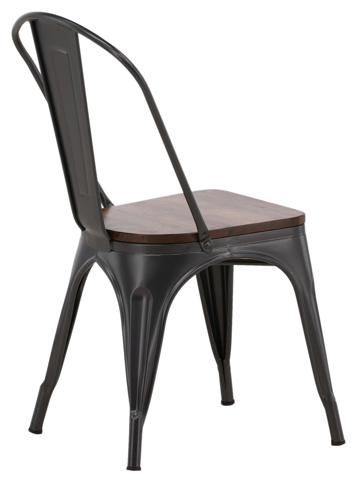 STUHL-SET  in Stahl  - Dunkelgrau/Dunkelbraun, Design, Holz/Metall (36/85/51cm) - Livetastic