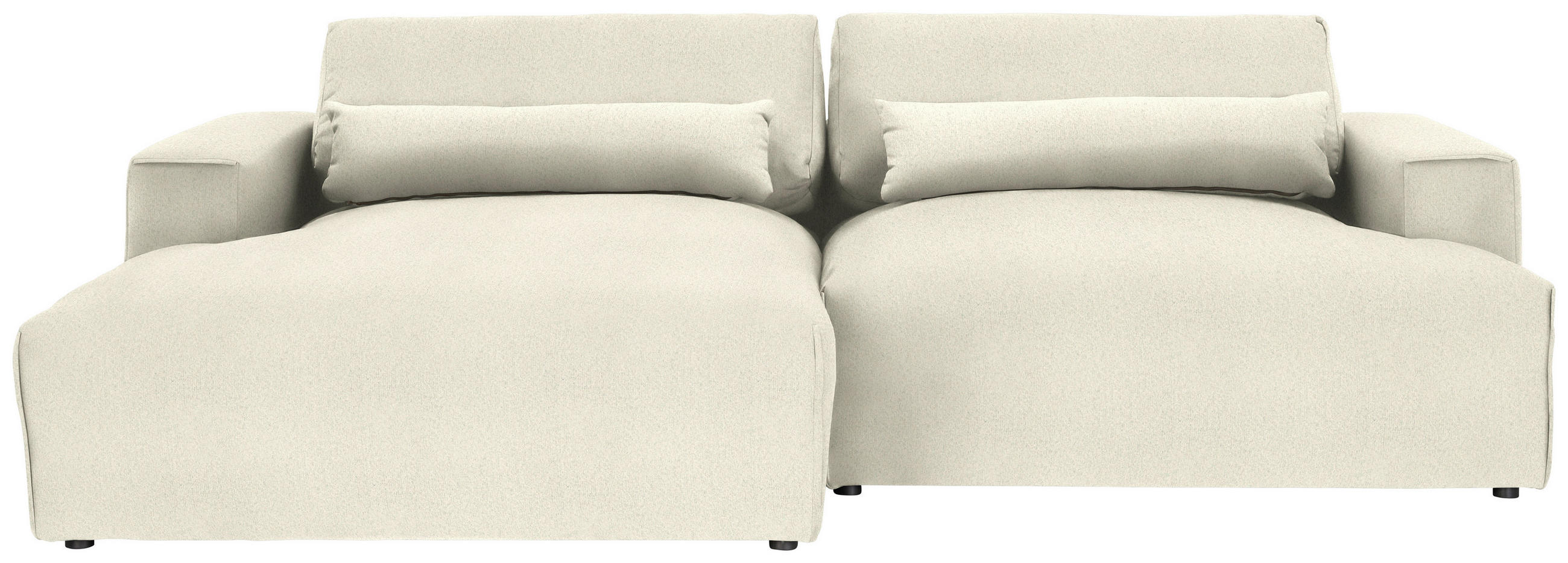 ECKSOFA Felicia in Chenille Weiß  187/268 cm  - Schwarz/Weiß, Design, Kunststoff/Textil (187/268cm) - Stylife