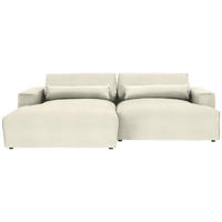 ECKSOFA Felicia in Chenille Weiß  187/268 cm  - Schwarz/Weiß, Design, Kunststoff/Textil (187/268cm) - Stylife