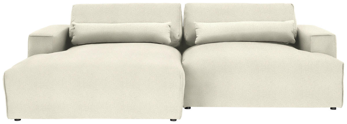 ECKSOFA Felicia in Chenille Weiß  187/268 cm  - Schwarz/Weiß, Design, Kunststoff/Textil (187/268cm) - Stylife