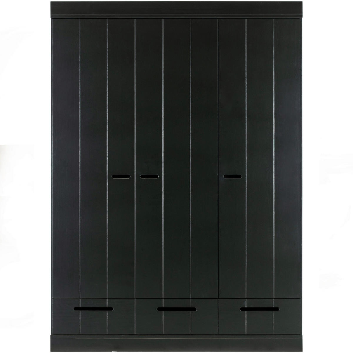 DREHTÜRENSCHRANK  in Schwarz  - Schwarz, Design, Holz (140/195/53cm) - Livetastic