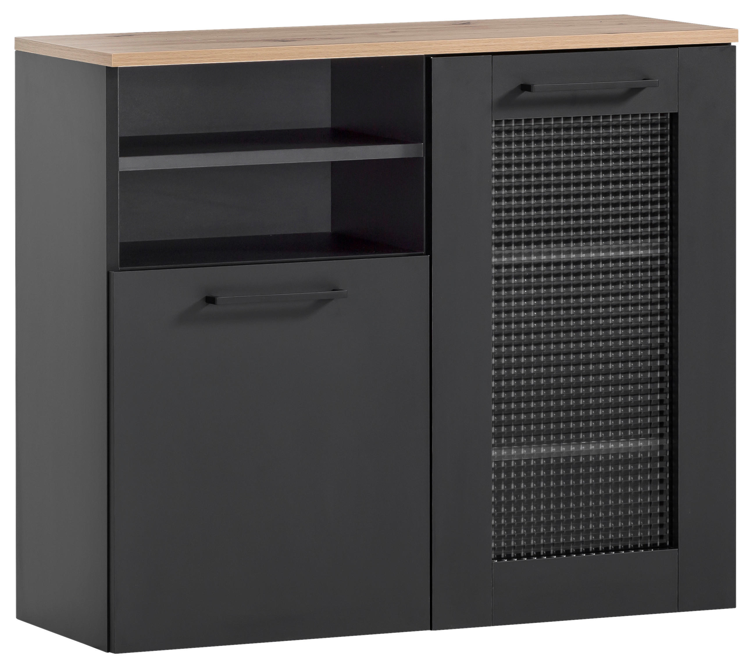 Mid.you Unterschrank Malte U 800 Schwarz, Eiche Artisan 80.4x70x32 cm