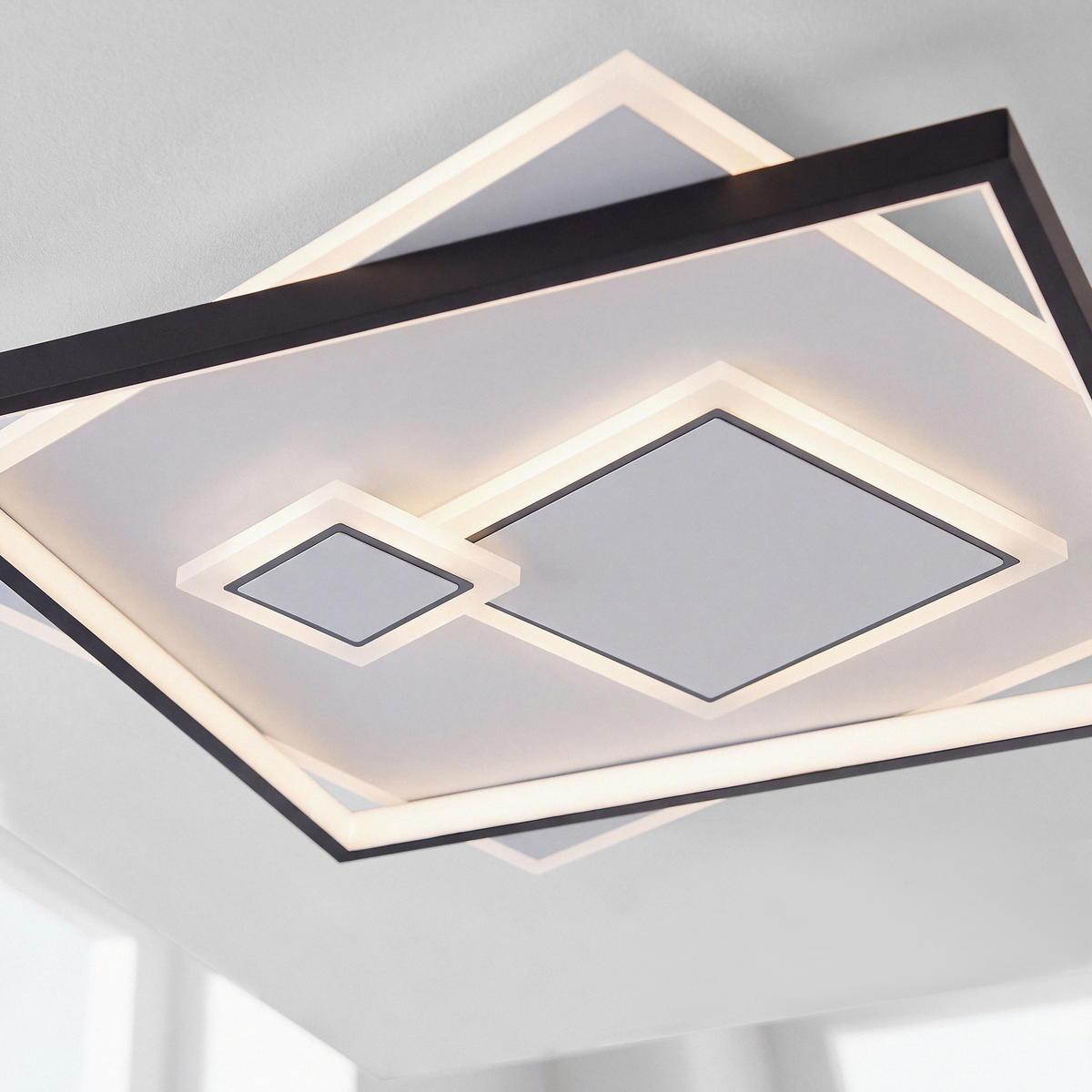 STROPNÍ LED SVÍTIDLO, 57/57/6 cm - Design, kov/plast (57/57/6cm)