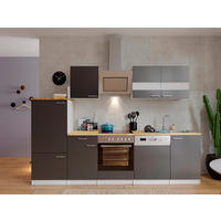 MODULKÖK 280 cm   i grå  - stålfärgad/vit, Basics, metall/trämaterial (280cm) - Respekta