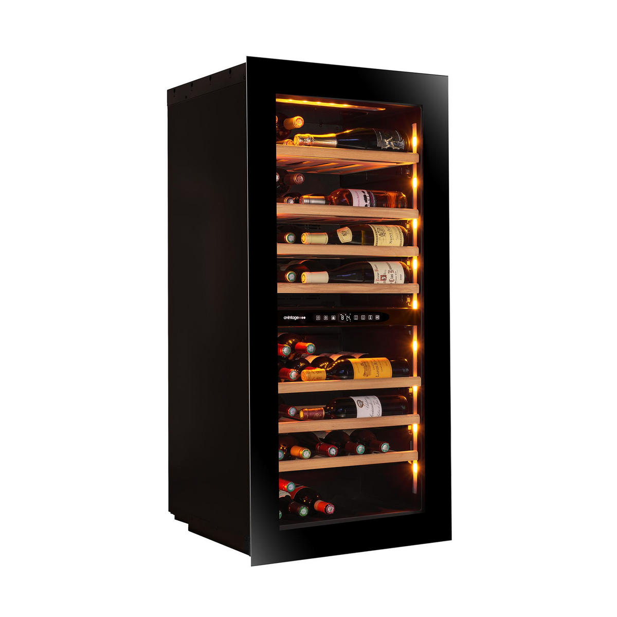 WEINKÜHLSCHRANK AVI122PLATINUM  - Schwarz, Basics, Glas/Holz (59,0/123,3/56,5cm)