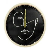 STENSKA URA  naravne barve, črna, bela 30 cm  - črna/bela, Basics, umetna masa/les (30cm)