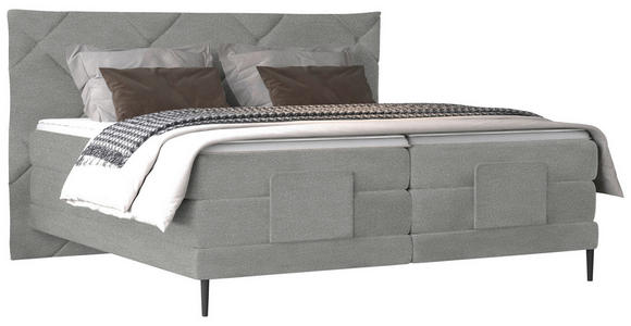 BOXSPRINGBETT 180/200 cm  in Grau  - Schwarz/Grau, KONVENTIONELL, Textil/Metall (180/200cm) - Esposa