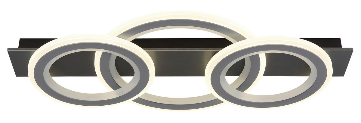STROPNÍ LED SVÍTIDLO, 73/37/8 cm - šedá/černá, Design, kov/plast (73/37/8cm) - Globo