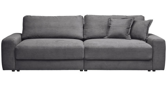 BIGSOFA  in Cord Dunkelgrau  - Dunkelgrau/Schwarz, MODERN, Kunststoff/Textil (278/93/112cm) - Carryhome
