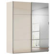 SCHWEBETÜRENSCHRANK 181/223/68 cm 2-türig Champagner  - Chromfarben/Champagner, KONVENTIONELL, Glas/Holzwerkstoff (181/223/68cm) - Novel