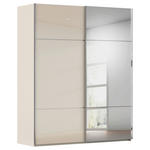 SCHWEBETÜRENSCHRANK 201/223/68 cm 2-türig Champagner  - Chromfarben/Champagner, KONVENTIONELL, Glas/Holzwerkstoff (201/223/68cm) - Novel