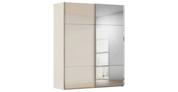 SCHWEBETÜRENSCHRANK 181/223/68 cm 2-türig Champagner - Chromfarben/Champagner, KONVENTIONELL, Glas/Holzwerkstoff (181/223/68cm) - Novel