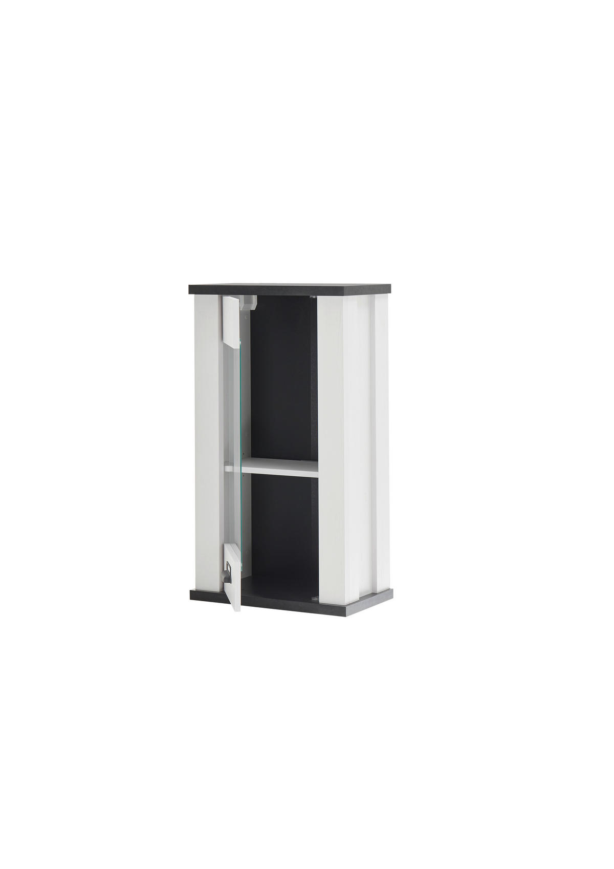 KÜCHENOBERSCHRANK 50/90/31 cm  in Anthrazit, Weiß  - Anthrazit/Schwarz, Trend, Glas/Holzwerkstoff (50/90/31cm) - MID.YOU