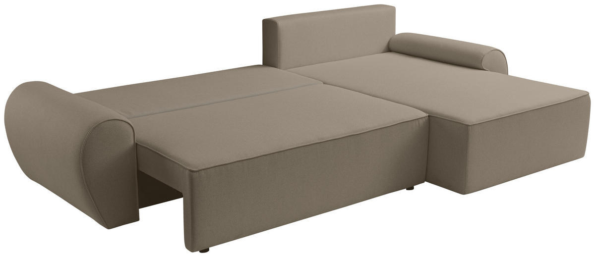 ECKSOFA - Beige/Schwarz, KONVENTIONELL, Kunststoff/Textil (292/173cm) - Carryhome