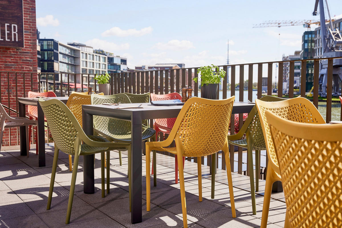 GARTENGARNITUR 5-teilig Stahl 5-teilig  - Anthrazit/Gelb, Basics, Kunststoff/Metall (80/81/80cm) - Siena Garden