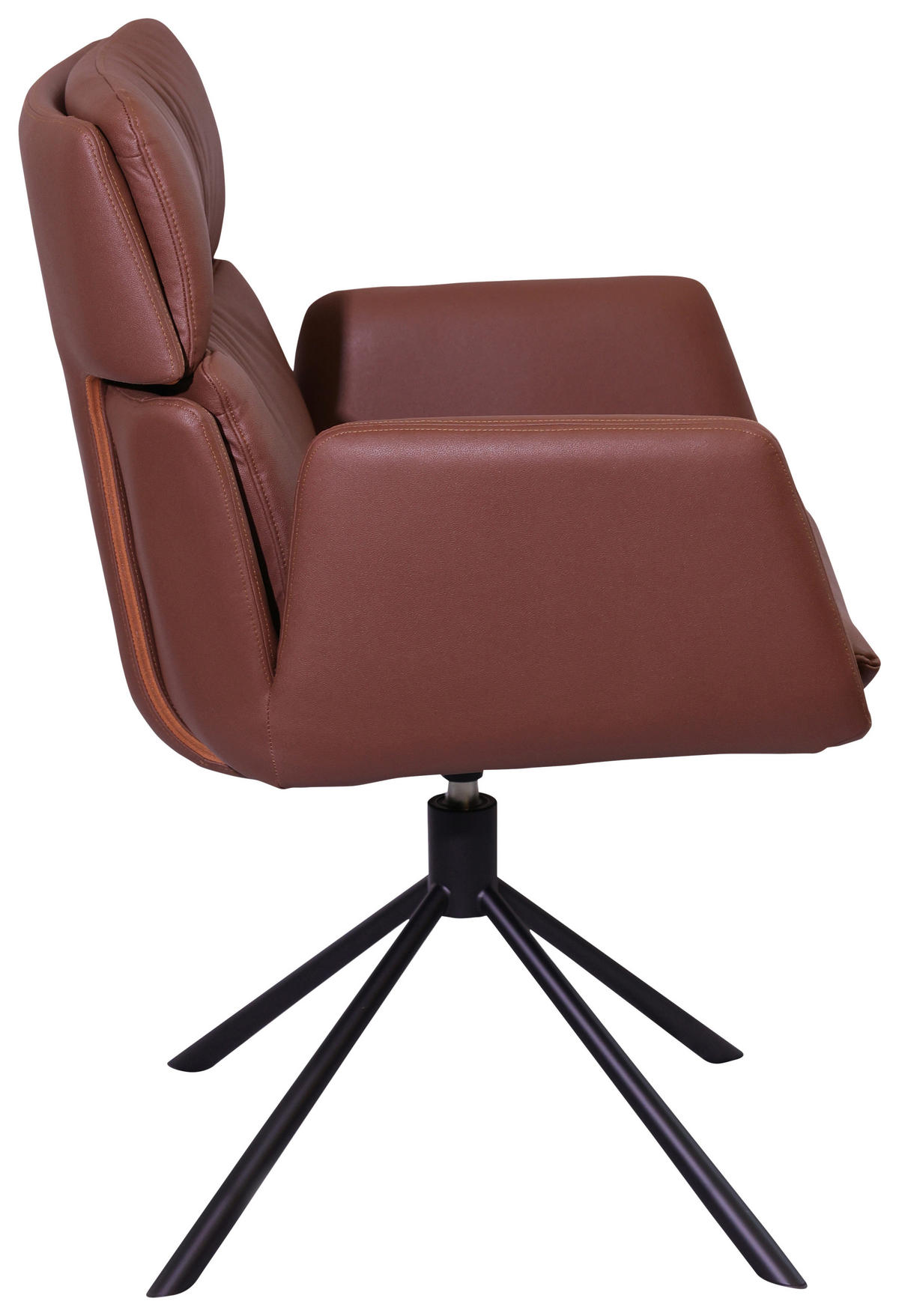 NASLANJAČ, kovina, tekstil črna, opečnato rjava  - opečnato rjava/črna, Design, kovina/tekstil (60/92/67cm) - Novel