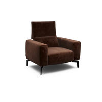 SESSEL Samt Braun    - Schwarz/Braun, Design, Textil/Metall (110/85/86-94cm) - SENSOO