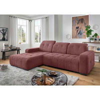 ECKSOFA VICARI Rosa Mikrofaser Kopfteilverstellung, Sitzvorzug  - Schwarz/Rosa, MODERN, Textil/Metall (185/292cm) - Livetastic