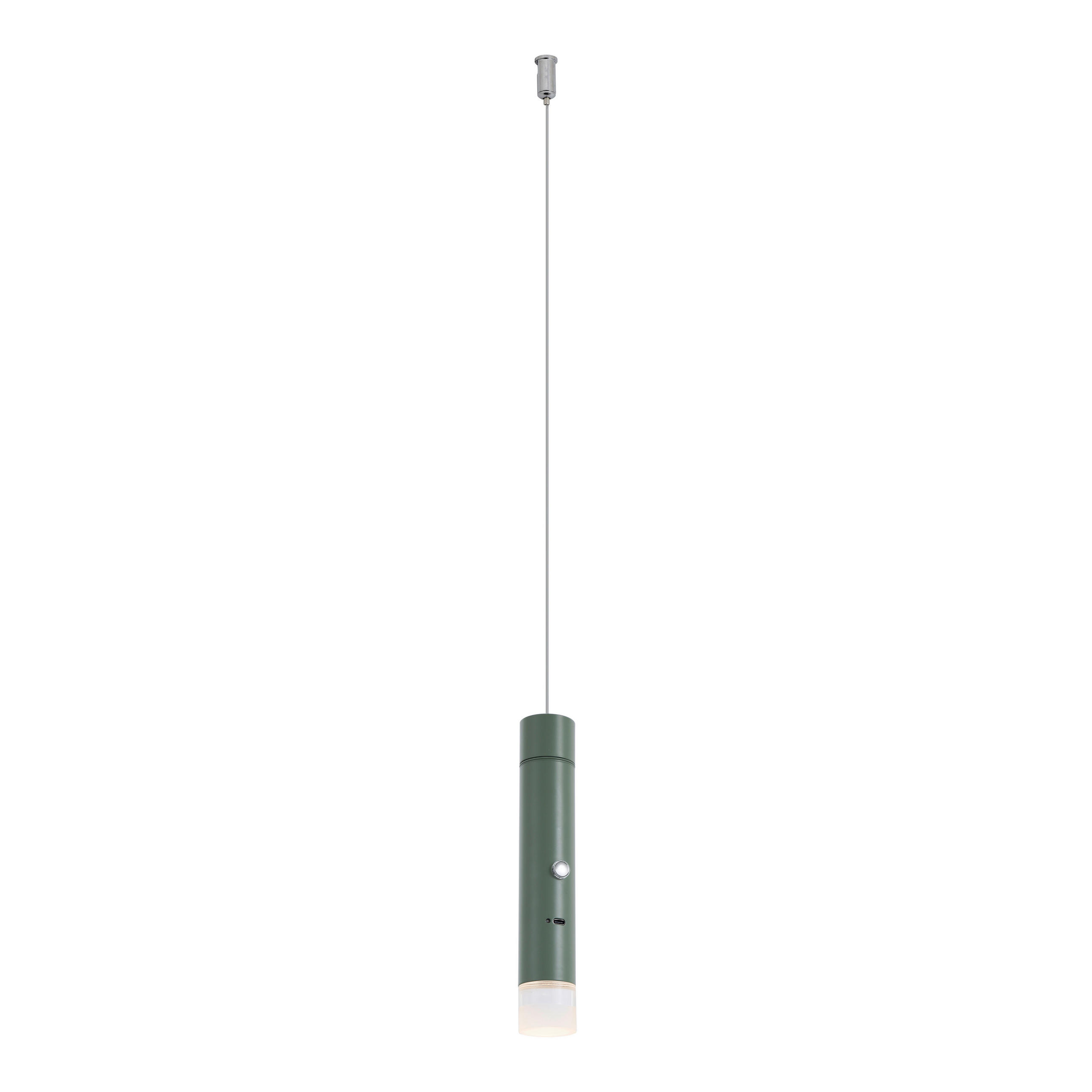 Novel Akku-Led-Hängeleuchte Nowa Grün, Klar 120 cm