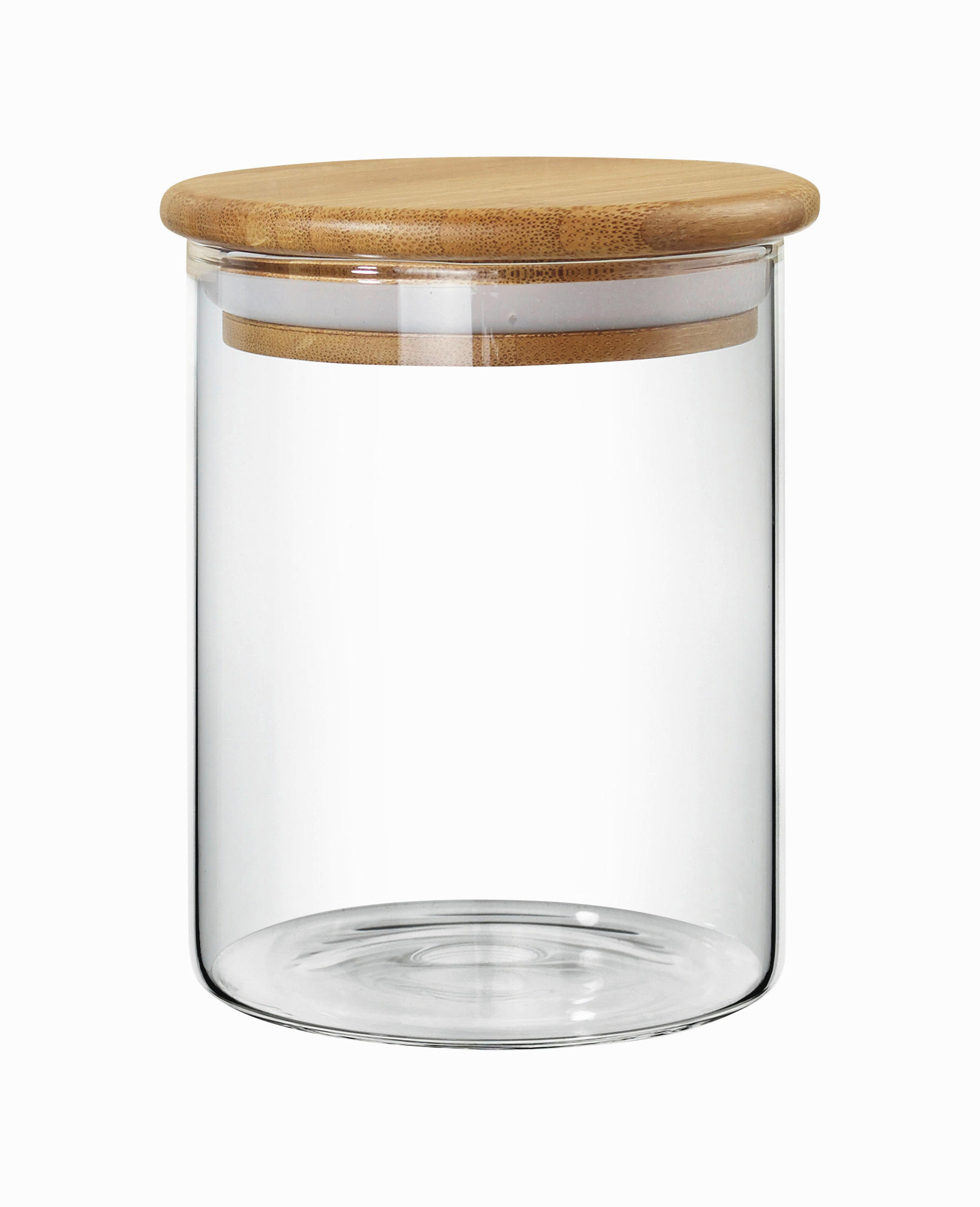 DÓZA NA POTRAVINY  - svetlohnedá/číra, Basics, drevo/sklo (9,5/18cm) - Homeware Profession.