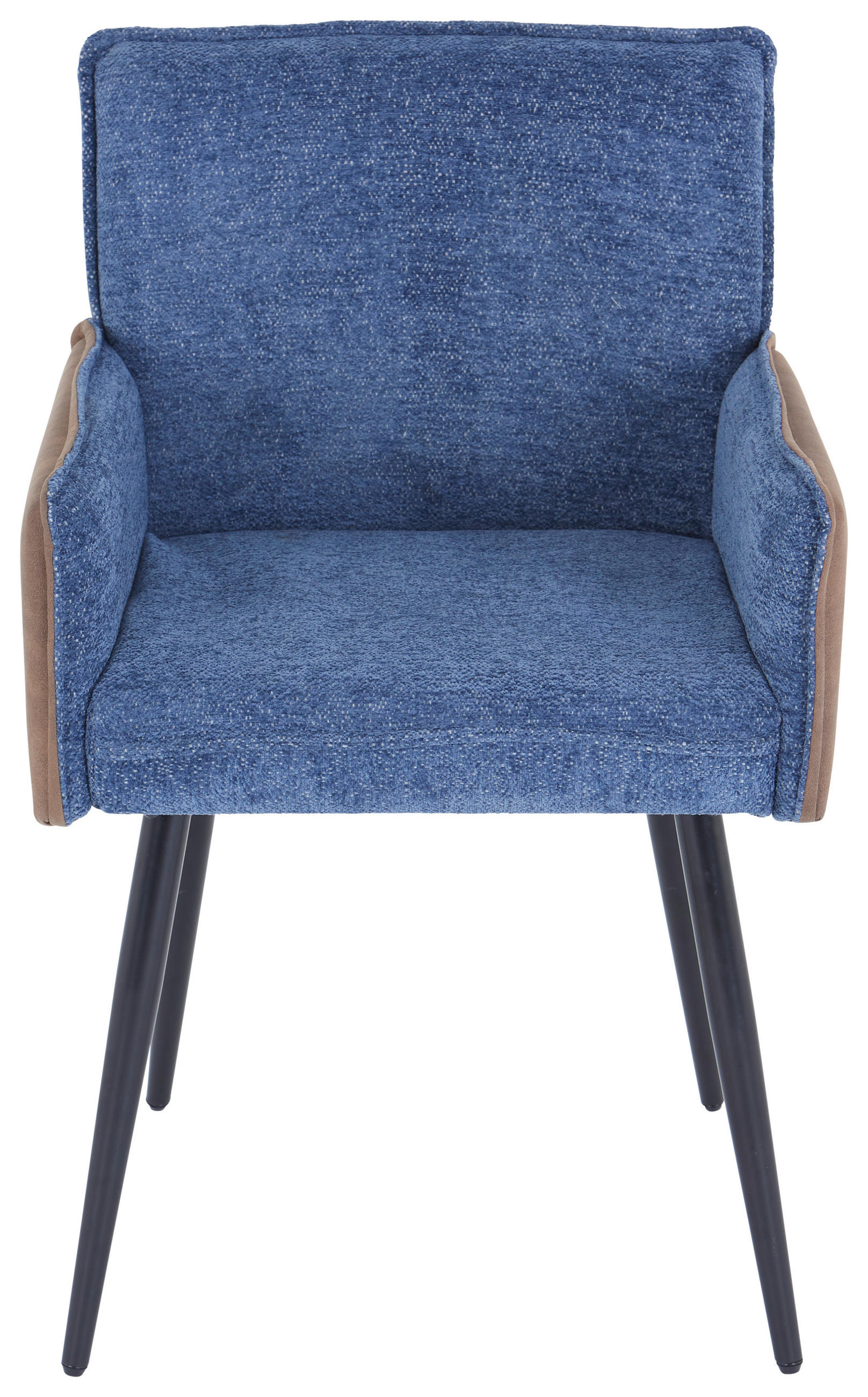 ARMLEHNSTUHL  in Eisen Leinenoptik  - Blau/Schwarz, MODERN, Textil/Metall (57/84/57cm) - MID.YOU