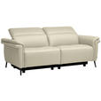 3-SITZER-SOFA  in Echtleder Creme   - Creme/Schwarz, Design, Leder/Metall (210/79/104cm) - Belluti