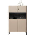 HIGHBOARD 94/152/37 cm  in Eichefarben, Hellgrau  - Eichefarben/Anthrazit, MODERN, Glas/Holzwerkstoff (94/152/37cm) - Carryhome